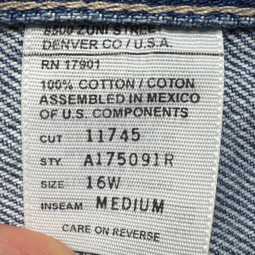 Rocky Mountain Clothing Co Vintage High Waisted Western Jeans Blue 16W Yoke - Picture 6 of 11